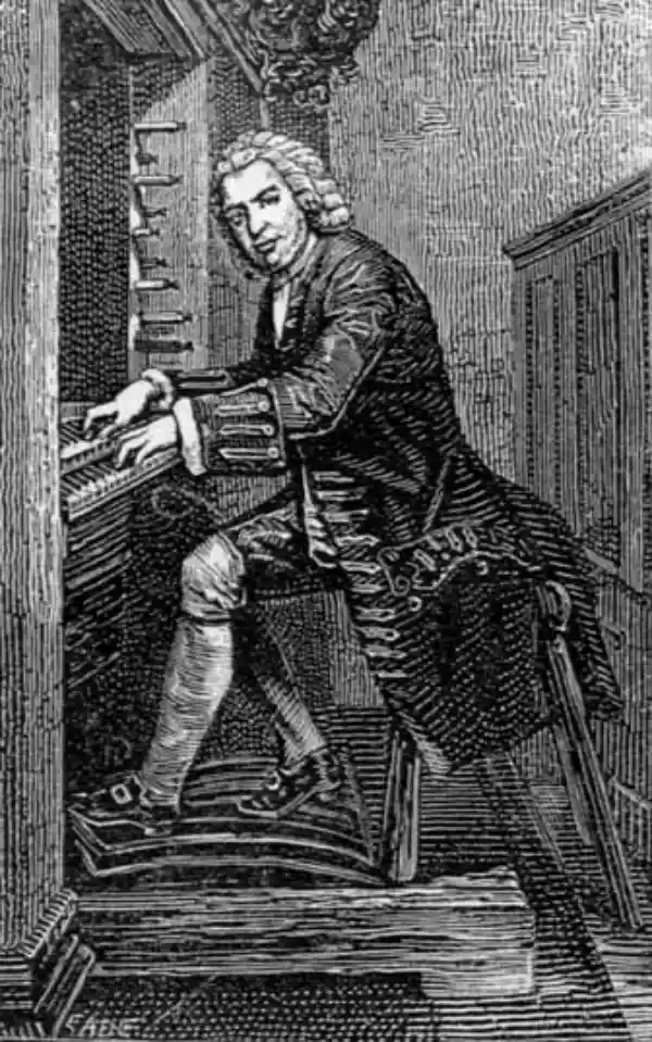 Johann Sebastian Bach Orgel spielend